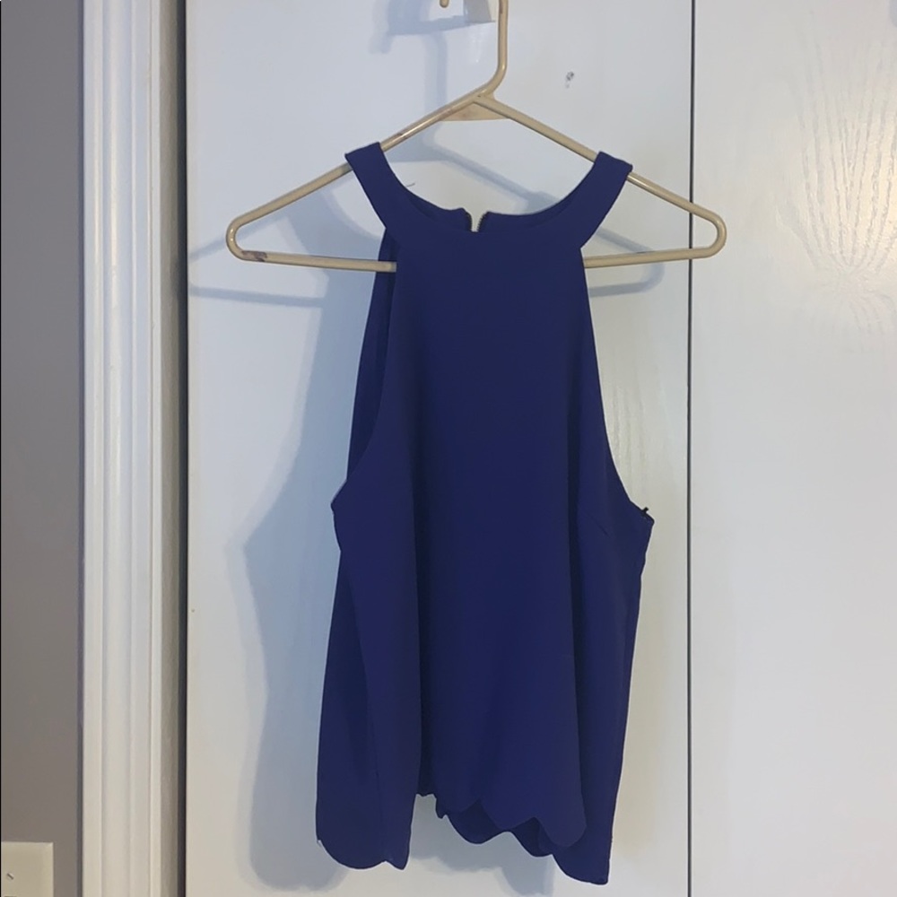 Royal blue high neck tank top